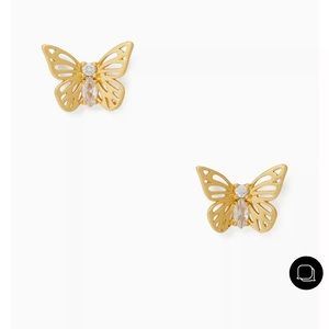 NWOT Kate Spade Gold Butterfly Studs